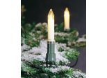 KONSTSMIDE Christbaumkerzen, weiß, Dioden 16 Stk. Flammen 16 Stk., Gesamtlänge 12,1m, Lichterketten, Baumkette, Schaftkerzen, teilbarer Stecker, 16 klare Birnen, Christbaumkerzen