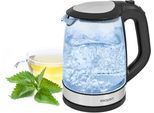EXQUISIT Wasserkocher "WK 3501 swg", schwarz (schwarz, glas), B:16,5cm H:24,2cm T:23cm, Wasserkocher, Wasserkocher