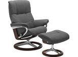 Fußhocker STRESSLESS "Mayfair", grau (grau batick), B:55cm H:41cm T:39cm, Leder BATICK: BATICK ist ein leicht korrigiertes, durchgefärbtes und genarbtes Möbelleder, bei dem die meisten Unebenheiten und Spuren in der Regel entfernt wurden.;Leder PALOMA: PALOMA ist ein durchgefärbtes Semianilin-Möbelleder mit natürlicher Narbung.;ROHLEDER Stoff Q2 FARON: Ein fester zuverlässiger Bouclé mit einem str