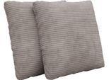 Sofakissen SIT & MORE "Moreno, B: 45 cm", grau (taupe), B:45cm H:45cm T:12cm, 100% Polyester, Polsterauflagen, Sofakissen, Set: 2 Stück, passend zur Serie