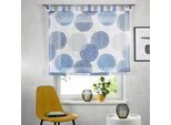 Raffrollo OTTO HOME "Belem" Gr. 3, blau (blau, weiß), B:80cm H:140cm, Voile, Obermaterial: 100% Polyester, Raffrollos, Raffrollo, Transparent, Voile, Polyester