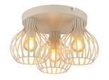 OTTO HOME Deckenleuchte "Yannic, Deckenlampe Metall cremefarben, exkl. 3x E14 40W 230V", beige (cremefarben), 3, Ø 31cm H: 16,5cm, 1 Stk., Leuchten, ø: 310mm, H: 165mm, Schlichtes & Elegantes Design, Deckenleuchte