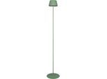 LED Außen-Stehlampe REALITY LEUCHTEN "SUAREZ", grün (pistazie), H:123cm Ø:13,5cm, Leuchten, LED Außen-Stehlampe, Outdoor Akku Stehleuchte 123 cm, Touch-Dimmer, USB-C Anschluss, IP44