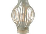 LED Dekolicht AM DESIGN "LED Laterne natur, bauchig, mit Timer", beige (natur), H:23,1cm Ø:17,2cm, Leuchten, LED Dekolicht, Batteriebetrieb