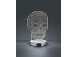 REALITY LEUCHTEN LED Tischleuchte "Skull", grau (chromfarben), 1, H: 21,5cm, 1 Stk., Leuchten, Tischlampe, Totenkopf Design, Acrylplatte, Lichtfarbe einstellbar, LED Tischleuchte
