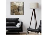 Leinwandbild QUEENCE "Abstrakt Erdtöne", beige (farbe rahmen: silber, farbe bild(er): beige), B:50cm H:50cm T:2cm, Canvas, Holzrahmen, Bilder, Leinwandbild, mit einem Schattenfugenrahmen veredelt