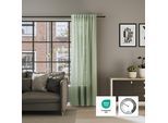 Vorhang NEUTEX FOR YOU "ALLEY-ECO", hellgrün, B:142cm H:245cm, Jacquard, Polyester, Gardinen, Vorhang, Halbtransparentes Streifendesign