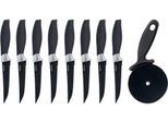 Messer-Set WENKO "BBQ-Messer & Pizzaschneider", schwarz, Edelstahl, Kochmesser-Sets, Messer-Set, für Steaks, Grillgut, Pizza, rostfreier Edelstahl, ergonomischer Griff