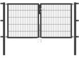 Zaundoppeltür ALBERTS "Flexo", grau (anthrazit), B:200cm H:100cm, Stahl, Tore, Zaundoppeltür, 200 cm Breite, in versch. Höhen
