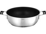 Servierpfanne RÖSLE "SILENCE PRO", silber (silberfarben, schwarz), B:29,5cm H:9,5cm L:39,9cm Ø:28cm, Pfannen, Servierpfanne, mit Premium-Antihaftversiegelung ProResist, Induktion