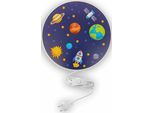 NIERMANN Wandleuchte "Weltall, Kinderlampe, Kinderzimmer", bunt (multi color), 1, Ø 25cm, 1 Stk., Leuchten, bruchsicheres Gehäuse, Wandleuchte