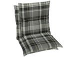 Sesselauflage GO-DE, grau (grau, creme, anthrazit), B:100cm H:5,5cm T:50cm, Bezug: 65% Polyester, 35% Baumwolle, Polsterauflagen, Sesselauflage