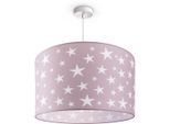 PACO HOME Pendelleuchte "Capri 315", weiß (rosa), 1, Ø 45,5cm H: 27cm, Leuchten, Kinderlampe Deckenlampe LED Kinderzimmer Sternenhimmel Motiv E27, Pendelleuchte