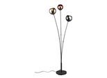 REALITY LEUCHTEN Stehlampe "SHELDON, Stehleuchte 3-flammig exkl 3x E14 max 10W mit Fußschalter", bunt (mehrfarbig schwarz), 3, H: 150cm, 1 Stk., Leuchten, dreiarmige Standleuchte mit bunten Glasschirmen Stehleuchte Wohnzimmer, Stehlampe
