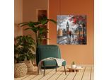 Leinwandbild QUEENCE "Big Ben im Herbst", weiß, neutral, B:60cm H:60cm T:1,5cm, Canvas, Holz, Bilder, Leinwandbild