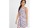 Jerseykleid BONPRIX, Mädchen, Gr. 164/170, N-Gr, hellrosa bedruckt, Jersey, Obermaterial: 100% Baumwolle, regular fit, Kleider Jerseykleid, aus Baumwolle, ärmellos, leicht schwingender Schnitt