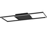EGLO Deckenleuchte "CALAGRANO-Z Deckenlampe schwarz weiß, ZigBee 3.0, Backlight, Timer", schwarz, H: 4,5cm, 1 Stk., Leuchten, App / Sprachsteuerung Alexa, ‎‎24 x 64 x 4,5 cm, exkl. Fernbedienung, Deckenleuchte