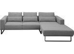 Ecksofa MUSTERRING "JustB PM100", grau, B:292cm H:88cm T:185cm, 100% Polyester, Sofas, Ecksofa, Großzügige 292 cm Breite, schwarze Metallkufen -erhältlich in 6 Farben
