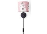 PACO HOME Wandleuchte "Ela 214", schwarz, 1, Ø 18cm H: 26,5cm, Leuchten, Kinderlampe Wandlampe Mit Schalter Ø…18cm Lama Rosa Grau Kabel 3m E14, Wandleuchte