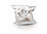 Sitzsack KINZLER "Nugget, XXL", silber (silberfarben), B:130cm H:15cm, Polyester, Sitzsäcke, Sitzsack, gold- oder silberfarben, Outdoor geeignet, Wohnzimmer & Kinderzimmer