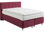 Boxspringbett, rot (bordeaux, rot), B:155cm L:210cm, Bezug: 100% Polyester;Polsterung: 100% Polyester, WESTFALIA SCHLAFKOMFORT, Komplettbetten, Boxspringbett, wahlweise mit Bettkasten und Topper