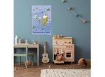 Leinwandbild LUCKYLINDE "Der kleine Tiger mit Fußball - Gemeinsam stark", bunt (farbe bild(er): bunt), B:40cm H:60cm T:2cm, Canvas, Holzrahmen, Bilder, Leinwandbild, Exklusive JANOSCH Kindermotive