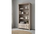 Bücherregal OTTO HOME "Adele, Standregal, Regal", beige (kaschmir), B:92cm H:185,5cm T:39,5cm, Massivholz, Regale, Bücherregal, aus massiver Kiefer, Breite 92 cm, mit 2 Schubladen, FSC