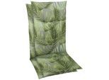 Sesselauflage GO-DE "Mittellehner", grün, B:110cm H:5cm T:50cm, Bezug: 65% Polyester, 35% Baumwolle, Polsterauflagen, Sesselauflage