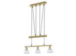 TRIO LEUCHTEN LED Pendelleuchte "LEVISTO", grau (messingfarben), 3, Leuchten, LED Hängelampe, LED Hängeleuchte, LED Pendelleuchte