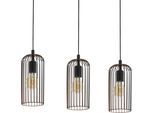EGLO Hängeleuchte "ROCCAMENA Pendellampe, IP20, E27, Stahl, Vintage, Esstischlampe, Lampe", schwarz (schwarz, kupferfarben), 3, Leuchten, Hängeleuchte, L73 x B13 x H110 cm, schwarz, kupfer, 3X60W exkl., Hängeleuchte
