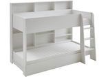 Etagenbett RELITA "Sely, viel Funktion auf kleinem Raum, 2 Liegeflächen, modernes Design", weiß (weiß dekor, weiß dekor, weiß dekor), B:128cm H:168cm L:209cm, Etagenbetten, Etagenbett, viel Stauraum, pflegeleichte Melamin Oberfläche, 3 Farben zur Wahl