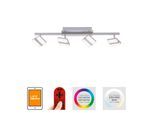 JUST LIGHT LED Deckenleuchte "Ls-SABI", grau (stahlgrau), 4, 1 Stk., Leuchten, dimmbar über Fernbedienung, LED Deckenleuchte