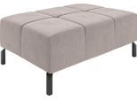 Hockerbank HOME AFFAIRE "Ancona New", silber, B:107cm H:43cm T:71cm, 100% Polyester, Hocker, Hockerbank, passend zum Ecksofa, auch in Easy care-Bezug + Cord