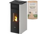 Pelletofen FREEPOINT "Amaranto 9", weiß (schwarz), Kaminöfen, Pelletofen
