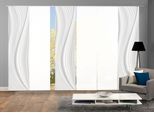 Schiebegardine HOME WOHNIDEEN "LAURINA 6er SET" Gr. 1, grau, B:60cm H:245cm, Polyester, Gardinen, Schiebegardine, Schiebevorhang Digidruck 6er Set LAURINA