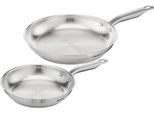 Pfannen-Set TEFAL "Virtuoso, hochwertiger Premium-Edelstahl, unversiegelt", silber (edelstahlfarben), Ø:28cm, Pfannen, Pfannen-Set, für alle Herdarten geeignet, backofengeeignet bis zu 250C