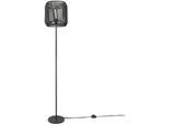 PACO HOME Stehlampe "Pedro", schwarz (schwarz, schwarz), 1, Ø 28cm H: 150,5cm, Leuchten, moderne LED Lampe in Boho Optik, Wohnzimmer, Schlafzimmer, Fassung E27, Stehlampe