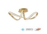 PAUL NEUHAUS Deckenleuchte "MELINDA", gold (goldfarben), 1, H: 24,5cm, 1 Stk., Leuchten, LED, dimmbar, Simply Dim, Memory, nach Trennung vom Netz, Deckenleuchte