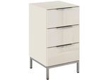 Nachtkommode RAUCH "Nachttisch Nachtschrank Nachtkonsole FLIPP mit Glasfront", beige, glas beige (champagner), B:40cm H:71cm T:42cm, Holzwerkstoff, Sideboards, Nachtkommode, mit 3 Schubladen und Soft-Close-Funktion, Oberboden und Front Glas