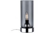 PAULMANN Nachttischlampe "Pinja", schwarz (chromfarben, anthrazit), Ø 11cm H: 24,4cm, 1 Stk., Leuchten, E14, Nachttischlampe