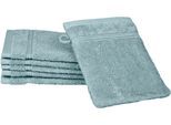 Waschhandschuh ROSS "Rubin", blau (aquamarin), B:16cm L:22cm, Baumwolle, Waschlappen, Waschhandschuh, 100% Baumwolle
