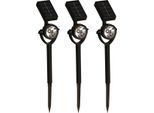 Gartenstrahler LUXFORM "Solar-Erdspießleuchte - Zamora - 3 Stück - LED", schwarz, 3 Stk., Leuchten, Gartenstrahler, Solarbetrieben