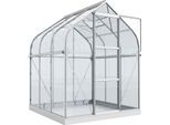 Gewächshaus VITAVIA "Orion 3800", silber (silberfarben), B:201,5cm H:231cm T:195cm, Gewächshäuser, Gewächshaus, Alu-Profile, 3 mm Sicherheitsglas, Kunststoff in den Rundungen