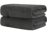 Saunatuch HAMMETEX "Hammetex 2er Set extra große Saunatücher", grau (antrazit), B:80cm L:200cm, Frottier, Baumwolle, Handtücher, Saunatuch, 100% Baumwolle – Weich & Saugfähig – Luxuriöse Große Spa-Badetücher