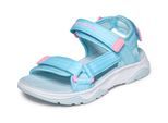 Sandale SKECHERS "TREAD SEEKER", Mädchen, Gr. 29, blau (blau, rosa), Textil, Mesh, kontrastfarbene Details, Schuhe Sandale, Sommerschuh mit Klettverschluss, Größenschablone zum Download