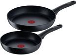 Pfannen-Set TEFAL "Black Stone", schwarz, B:29cm L:47cm Ø:28cm, Pfannen, Pfannen-Set, Aluminium, Mineralia Antihaft, Thermo-Signal, alle Herdarten,Induktion