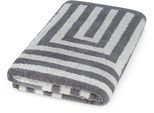 Duschtuch ROSS "Grafik", grau (anthrazit, kiesel), B:70cm L:140cm, Frottier, Baumwolle, Handtücher, Duschtuch, aus feinster Baumwolle