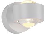 JUST LIGHT LED Wandleuchte "AKKU-CHIA", weiß, 2, Ø 9cm H: 9cm, 1 Stk., Leuchten, Akkubetrieben inkl. USB-Ladekabel, 5 Stufen Dimmung + Timerfunktion, LED Wandleuchte