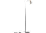 BRILLIANT Stehlampe "Weald", schwarz (schwarz, rauch, holz), 1, H: 160cm, Leuchten, Höhe 160 cm, E27, Metall/Glas/Holz, schwarz/rauch/holz, Stehlampe