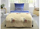 Bettwäsche IRISETTE "Easy 8163", blau (sky), B/L: 135cm x 200cm, 1 Stk., 1 Stk., Seersucker, B/L: 80cm x 80cm, 2 Stk., Seersucker, Obermaterial: 100% Baumwolle, Bettwäsche, Bettwäsche, pflegeleicht und bügelfrei